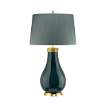 Настольная лампа с коническим дымчато-зелёным абажуром из искусственного шёлка Quintiesse варинант исполнения - 2 | Loft Concept в Грозном