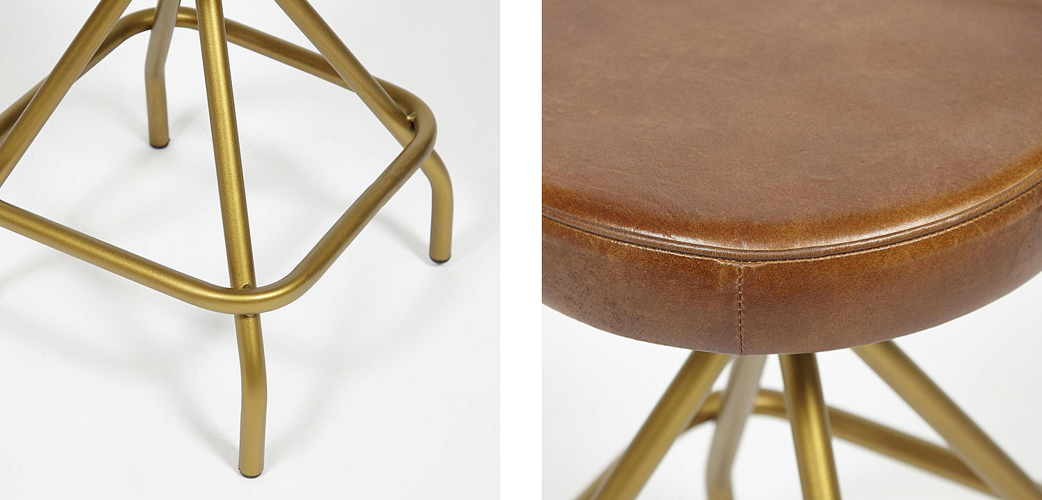 Стул из кожи буйвола Industrial leather stool Стул из кожи буйвола Industrial leather stool - Loft-Concept в Грозном