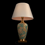 Настольная лампа бирюзовая с цветочным принтом Turquoise Flight варинант исполнения - 4 | Loft Concept в Грозном