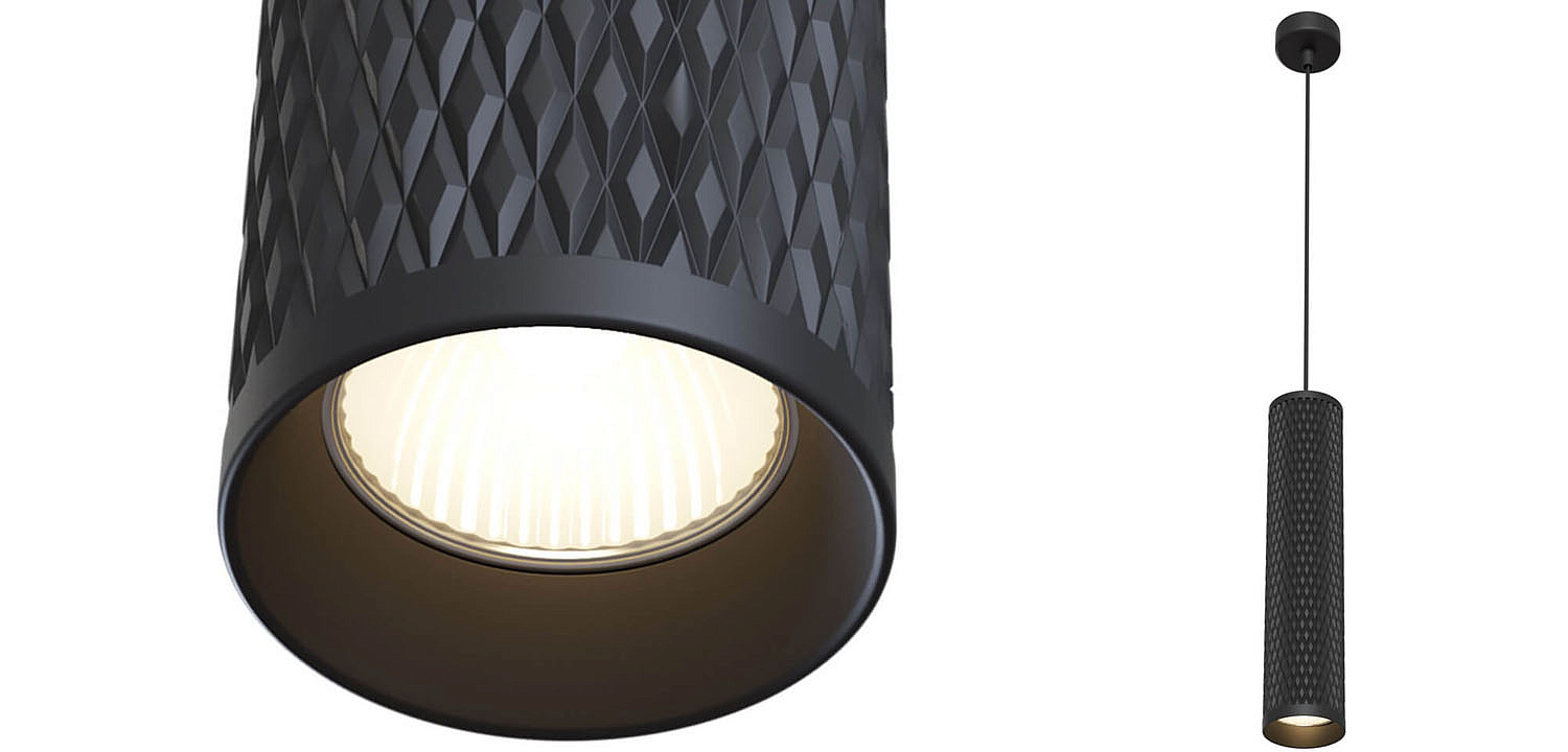 Подвесной светильник Trumpet tube black rhombus Подвесной светильник Trumpet tube black rhombus - Loft-Concept в Грозном