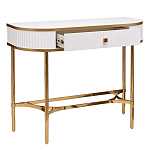 Консоль с ящиком белая с золотом Textured White Console with Gold варинант исполнения - 2 | Loft Concept в Грозном