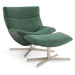 Кресло вращающееся с подставкой для ног зеленое Verdante варинант исполнения - 1 | Loft Concept в Грозном