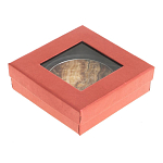 Зеркало карманное складное круглое из натурального камня Оникс в подарочной упаковке Silver Stone Mirrors варинант исполнения - 4 | Loft Concept в Грозном