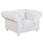 Кресло низкое с мягкой обивкой из велюра на 4-х ножках из массива березы Sophie Armchair white варинант исполнения - 1 | Loft Concept в Грозном