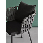 Стул мягкий с декором в виде плетеных лент на спинке и подлокотниках Semicircular Chair Decorated with Ribbons варинант исполнения - 4 | Loft Concept в Грозном