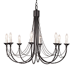 Люстра черного цвета ручной работы с канделябрами и переплетенной проволочной драпировкой Elstead Lighting варинант исполнения - 5 | Loft Concept в Грозном