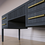 Большой Рабочий стол Primo с 5 выдвижными ящиками Черный дуб варинант исполнения - 3 | Loft Concept в Грозном