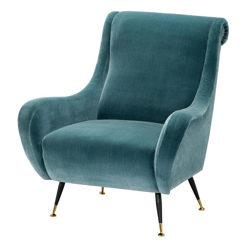 Кресло для гостиной Giardino Chair turquoise бирюзовый вельвет Бирюзовый Черный Латунь Кресло для гостиной Giardino Chair turquoise бирюзовый вельвет Бирюзовый Черный Латунь в Грозном | Loft Concept
