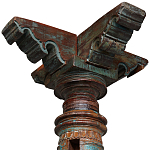Антикварная колонна из массива тика Unique Indian Antique Column варинант исполнения - 2 | Loft Concept в Грозном