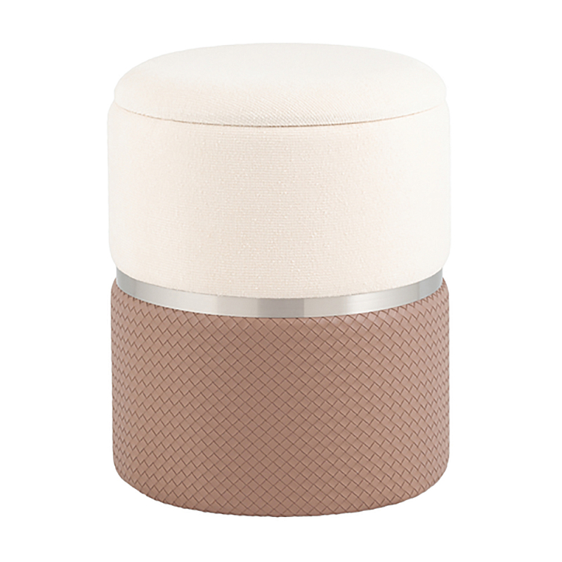Пуф Mauldine с ящиком светло-коричневый с экокожей Охра Молочный в Грозном | Loft Concept 