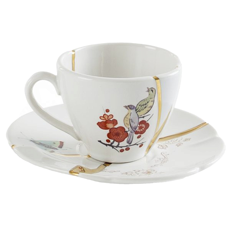 Кофейная пара Seletti Kintsugi Белый Золотой Мульти Кофейная пара Seletti Kintsugi Белый Золотой Мульти в Грозном | Loft Concept