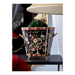 Кашпо из фарфора черная с цветочной росписью и бронзовой стрекозой Spring Garden варинант исполнения - 4 | Loft Concept в Грозном