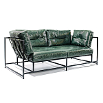 Диван Лофт Натуральная Винтажная кожа Зеленый Two Seat Encounter Leather Sofa варинант исполнения - 2 | Loft Concept в Грозном