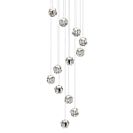 Люстра каскадня с 12-ю прозрачными шарообразными плафонами Bubbles Bocci варинант исполнения - 1 | Loft Concept в Грозном