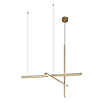 Люстра с 3-мя  пересекающимися цилиндрическими плафонами на тонких тросах Trumpet tube варинант исполнения - 2 | Loft Concept в Грозном