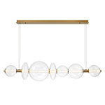 Подвесной светильник линейный с прозрачными стеклянными шарами разного диаметра Eurofase варинант исполнения - 11 | Loft Concept в Грозном