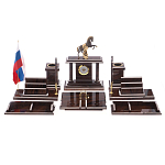 Настольный письменный набор из природного камня обсидиана с декором в виде Коня Team leader варинант исполнения - 1 | Loft Concept в Грозном