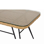 Журнальный столик с столешницей из ротанга и стекла Wicker Tabletop Under Glass варинант исполнения - 2 | Loft Concept в Грозном