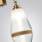 Бра со стеклянным плафоном конусообразной формы и декоративной вставкой из джута Tectona  варинант исполнения - 5 | Loft Concept в Грозном