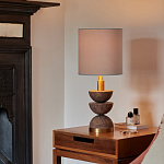 Настольная лампа с белым цилиндрическим абажуром на фигурном основании из полусфер Bewitchment варинант исполнения - 1 | Loft Concept в Грозном