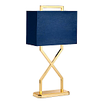 Настольная лампа с основанием из полированного золота и прямоугольным абажуром глубокого синего цвета Elstead Lighting варинант исполнения - 5 | Loft Concept в Грозном