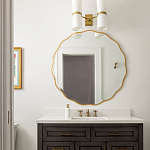 Золотое настенное зеркало Yvon Mirror варинант исполнения - 4 | Loft Concept в Грозном