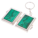 Зеркало брелок складное двухстороннее из натурального камня Малахит Stone Mirrors варинант исполнения - 2 | Loft Concept в Грозном