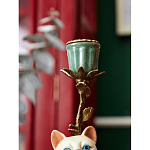 Подсвечник в виде кошки из фарфора с бронзовыми элементами Paradise Cat варинант исполнения - 7 | Loft Concept в Грозном