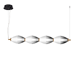 Подвесной светильник линейный в сочетании двух разных фактур стекла Enchanting варинант исполнения - 1 | Loft Concept в Грозном