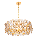 Люстра круглая золотого цвета с круглыми хрустальным элементами Solyria варинант исполнения - 4 | Loft Concept в Грозном