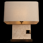 Настольная лампа с прямоугольным основанием из натурального камня c тканевым абажуром Lapis Tiburtinus варинант исполнения - 4 | Loft Concept в Грозном
