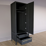 Узкий Шкаф Primo с 2 выдвижными ящиками Черный дуб варинант исполнения - 7 | Loft Concept в Грозном