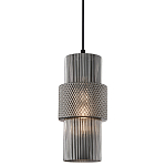 Подвесной светильник со стеклянным рифленым плафоном цилиндрической формы Eliara 13 варинант исполнения - 9 | Loft Concept в Грозном