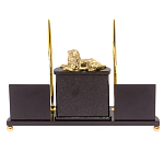 Настольный канцелярский набор из нефрита с декором в виде льва Golden Lion варинант исполнения - 3 | Loft Concept в Грозном