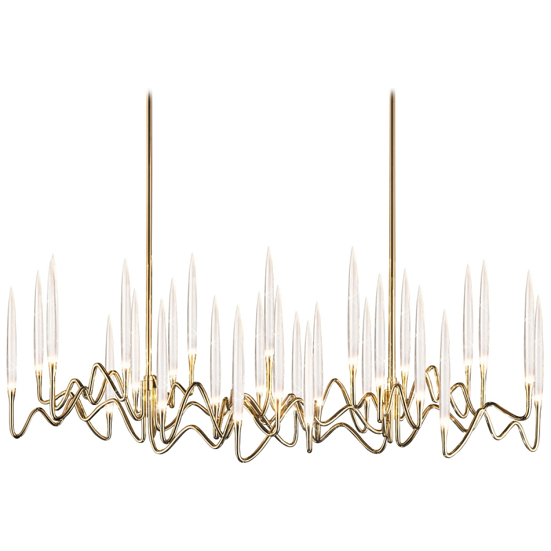 Люстра Chandelier Brass and Crystals Прозрачный Золотой Люстра Chandelier Brass and Crystals Прозрачный Золотой в Грозном | Loft Concept