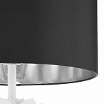 Торшер с декором в виде белого цветка магнолии на каркасе и черным абажуром White Magnolia варинант исполнения - 3 | Loft Concept в Грозном