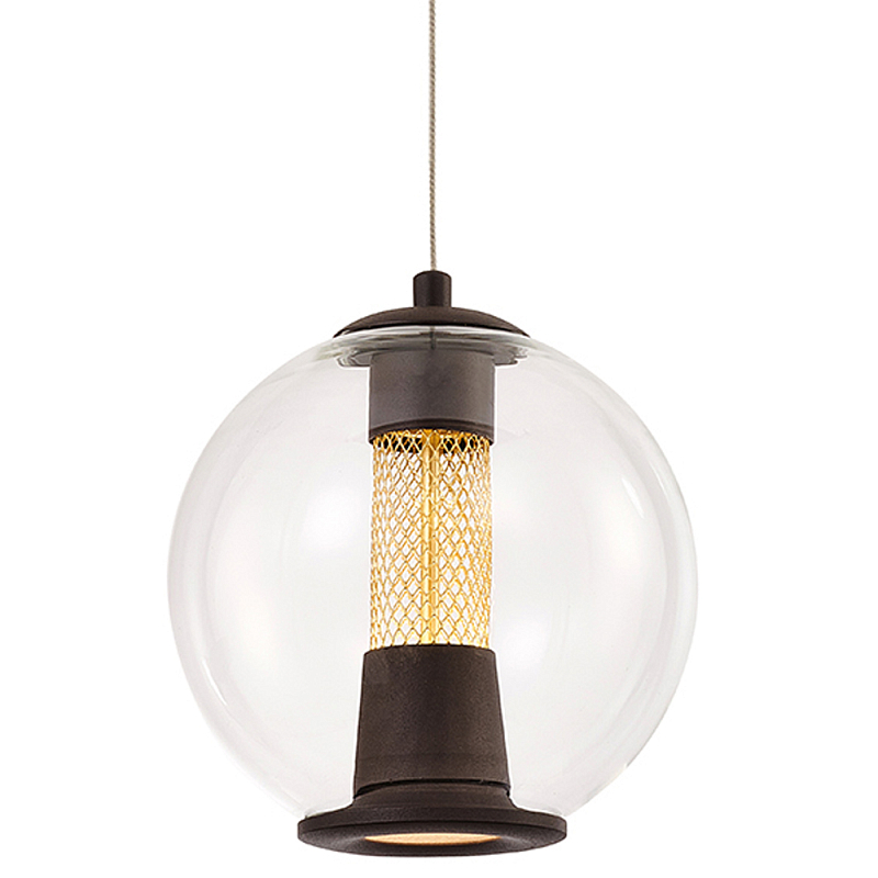 Подвесной светильник с плафоном в форме шара Inner Gleam Orb black Черный Прозрачное Стекло Золотой Подвесной светильник с плафоном в форме шара Inner Gleam Orb black Черный Прозрачное Стекло Золотой в Грозном | Loft Concept