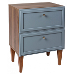 Тумба прикроватная серая из массива бука с 2-мя ящиками Wenge Light варинант исполнения - 1 | Loft Concept в Грозном