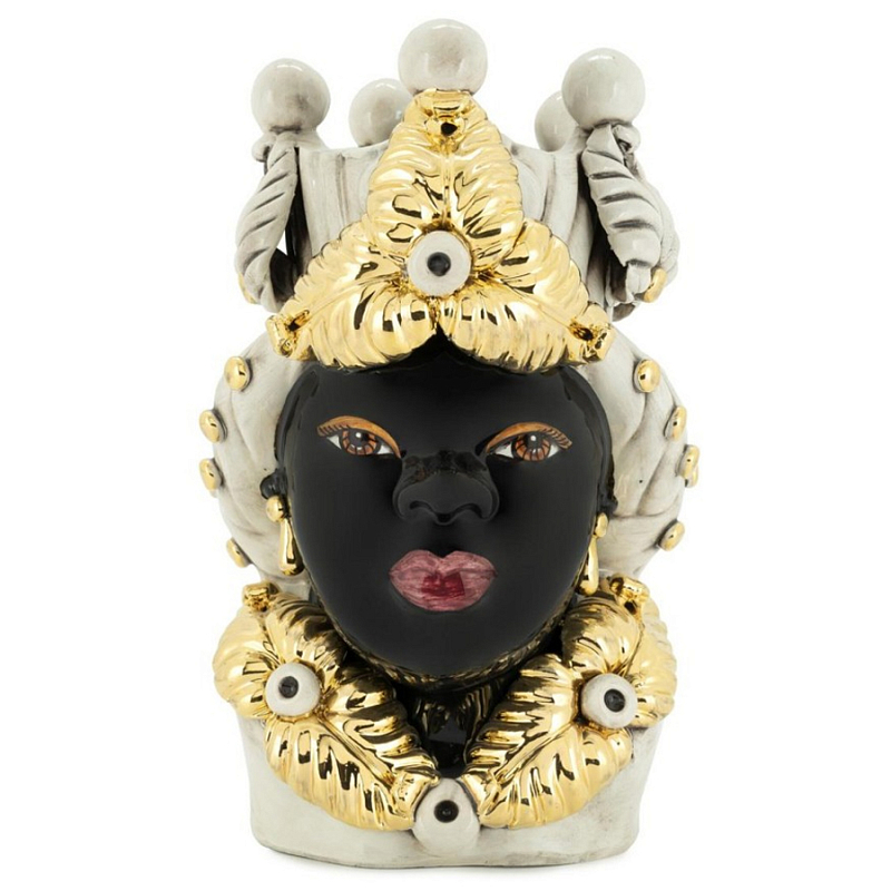 Ваза Vase Moro Lady Eve Gold Черный Бежевый Золотой в Грозном | Loft Concept 