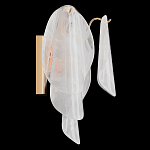 Бра из полупрозрачных овальных лепестков из стекла с металлическим основанием золотого цвета Nazaire Glass Lighting варинант исполнения - 2 | Loft Concept в Грозном