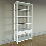 Стеллаж Elsa Dreams White со стеклянными полками и ящиком варинант исполнения - 1 | Loft Concept в Грозном