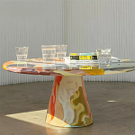 Дизайнерский журнальный стол с цветным орнаментом Unyly варинант исполнения - 2 | Loft Concept в Грозном