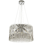 Круглая люстра с металлическими и хрустальными подвесками Bonnay Crystal Chrome Chandelier варинант исполнения - 4 | Loft Concept в Грозном