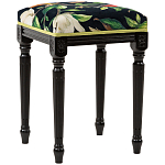 Банкетка из натурального бука черная с изображением птиц и цветов Blooming Birds2 варинант исполнения - 3 | Loft Concept в Грозном