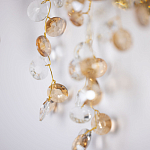 Бра золотого цвета с ветвями и прозрачными хрустальнымих подвесками Droplet Chandelier варинант исполнения - 5 | Loft Concept в Грозном