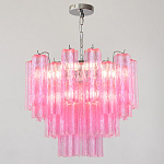 Элитная Люстра Textured Glass Pink Chandelier Ярко Розовое стекло варинант исполнения - 3 | Loft Concept в Грозном