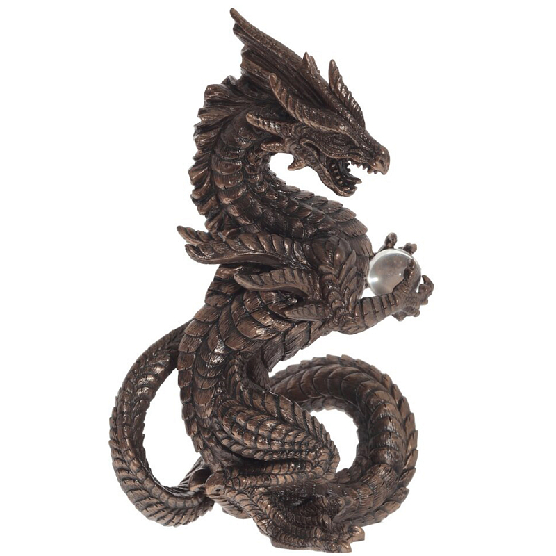 Декоративная статуэтка Дракон Dark Bronze Dragon Holding Sphere Statuette Коричневый Темная бронза Декоративная статуэтка Дракон Dark Bronze Dragon Holding Sphere Statuette Коричневый Темная бронза в Грозном | Loft Concept