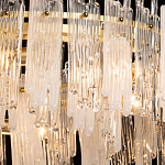 Люстра круглая с прозрачными стержнями разной длины Textured Glass Chandelier варинант исполнения - 5 | Loft Concept в Грозном