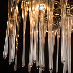 Люстра подвесная круглая в виде ветвей деревьев бронзового цвета с прозрачными подвесками-каплями Droplet Chandelier варинант исполнения - 6 | Loft Concept в Грозном