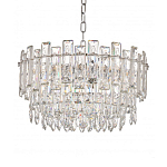 Круглая люстра с хрустальными подвесками на серебряном каркасе Gorgeous Crystal Light варинант исполнения - 10 | Loft Concept в Грозном